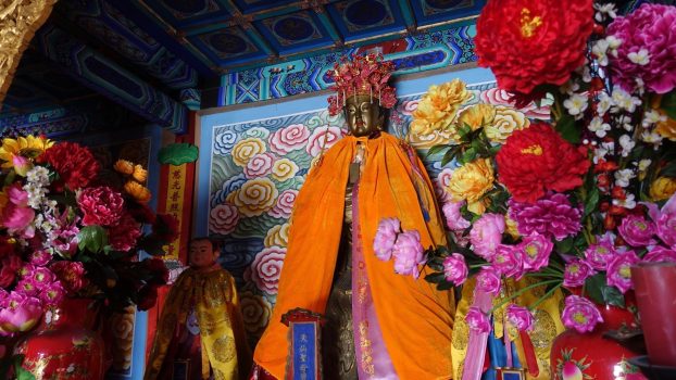 The societies performed for Our Lady of the Azure Clouds.